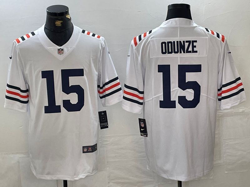 Men Chicago Bears #15 Odunze White 2024 Nike Limited NFL Jersey style 1